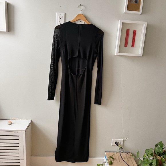 NWT Calvin Klein / Sheer Cut Out Back Maxi Dress / Size Large - Picture 6 of 8